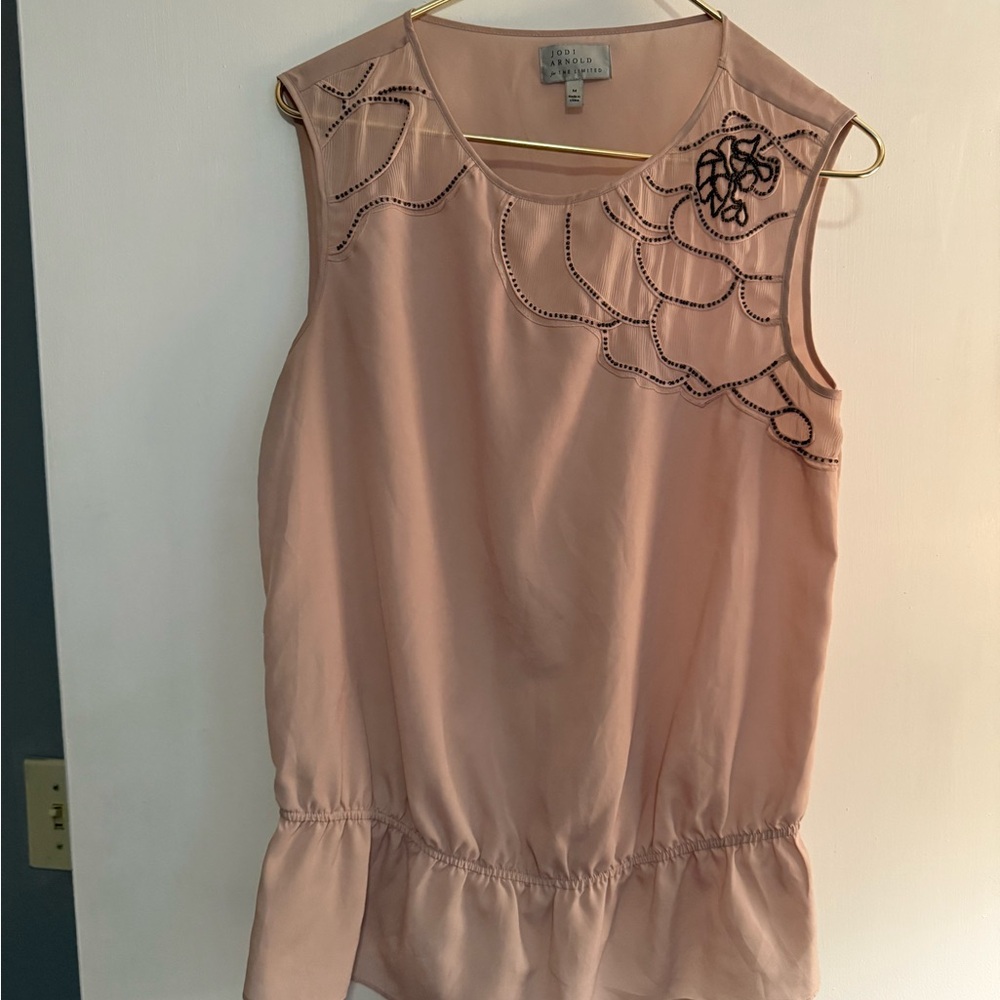 Jodi Arnold Tan Embellished Blouse